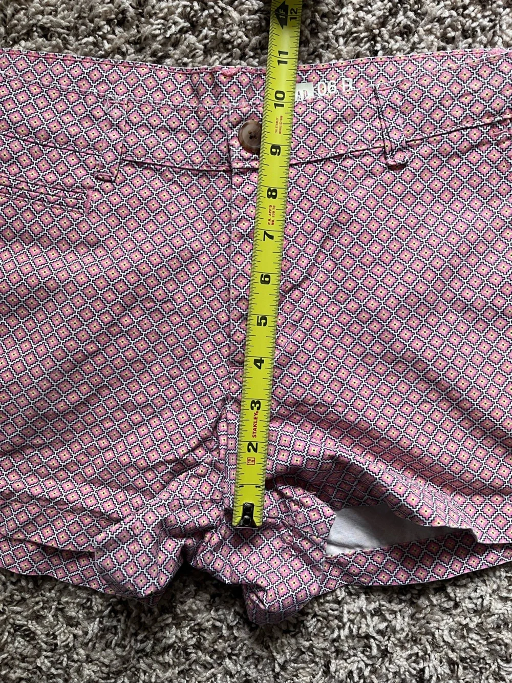 GAP Womens Pink Yellow Geometric Diamond‎ Print Shorts Size 06R